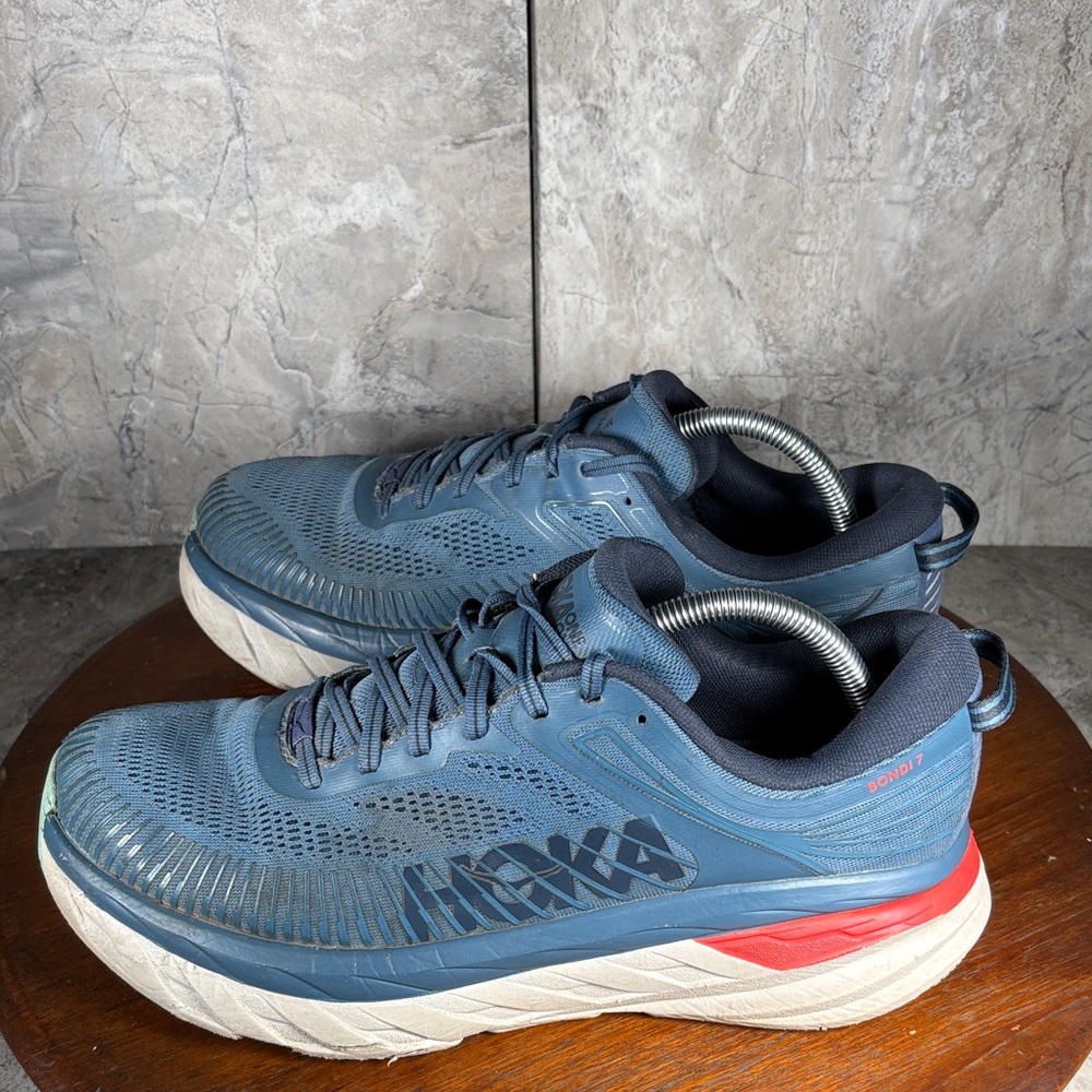 Hoka One One Bondi 7 Men’s Size 10.5 (2E) Blue Athletic Shoes